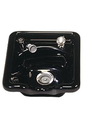 Belvedere 2800BK Beta 18-3/4-Inch by 19-1/4-Inch by 10-1/4-Inch Acrylic Shampoo Bowl, Black