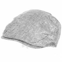 Linen Rayon Duck Bill Lined Ivy Cabby Cap Hat Gray L/XL