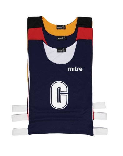 Mitre Netball Mesh Bib Reversible Pack of 7 Navy/ Red Lge