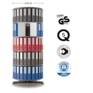 MOB Ordner Drehsäule - Durchmesser: 80cm - 5 Größen wählbar - 157cm - 5 Jahre Garantie