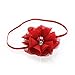 My Lello Infant Baby/Toddler Girls Flower Headbands Chiffon Beaded Flower Skinny Elastic 2 pack (Red/Navy)