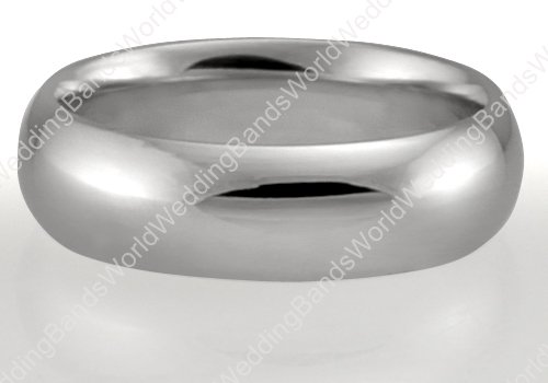 18K Gold Plain Dome Wedding Bands 6mm Wide 18K-PLDW1036