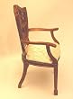 Dollhouse Miniature Round back Miniature Handcarved Walnut Arm Chair