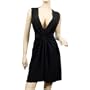 Plus Size Sexy Black Low Cut V-Neck Mini Dress - 5X