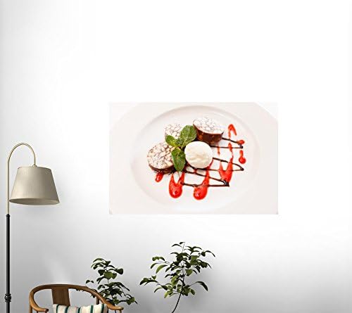 Chocolate Dessert with Ice Cream - 24"W x 16"H - Peel and Stick Wall Decal by Wallmonkeys