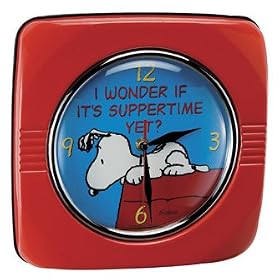 Retro Red Snoopy Peanuts Vintage Wall Clock
