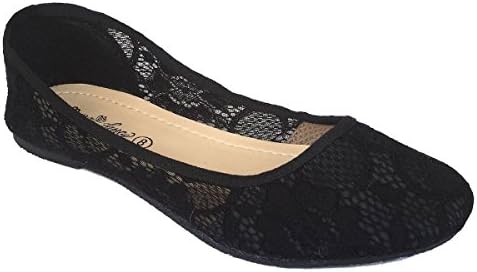 Elegant Women's New Classic Summer Fashion Crochet SLIP-ONS BLACK BALLET FLATS 6.5 , M US