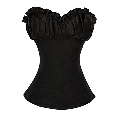 Women's Lace Up Boned Bustier Wedding Top Burlesque Corset Bustier Frawirshau