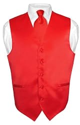 Men's RED Dress Vest and NeckTie Set for Suit or Tuxedo