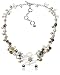 Freshwater Cultured Pearl, Rose Quartz and Dyed Mother-of-Pearl Floral Necklace