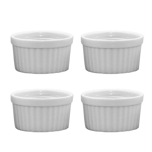 Best Price HIC Porcelain 6 oz Souffle Dishes, Set of 4