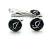 Mens' Personalized Initial Set of Cufflinks and Tie Clip Silver Suit Letter Cuff Link with Giftbox Black J