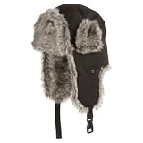 Unisex Weatherproof Nylon Faux Fur Lined Winter Earflap Bomber Trooper Aviator Hat ( Choose from 6 colors )