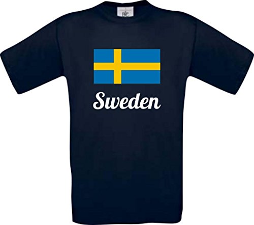 ShirtInStyle Männer-Shirt SWEDEN Schweden Ländershirt, Farbe blau, Größe XXXL