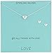 Sterling Silver Heart Necklace and Earrings Jewelry Set