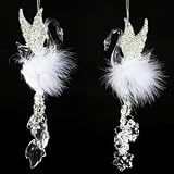 Acrylic Crystal Swan Snowflake Drop Christmas Ornament #W20301