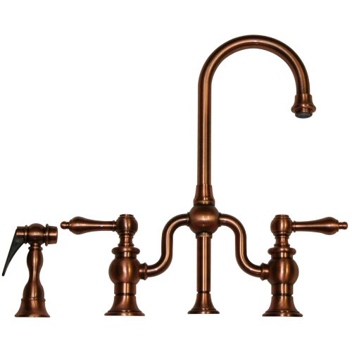 Twisthaus Two Handle Widespread Bridge Faucet With Short Gooseneck