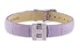 Diamond Clip On Initial letter "H" with Purple Leather Bracelet