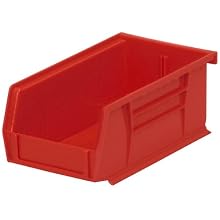 Akro-Mils 30220 Plastic Storage Stacking Hanging Akro Bin, 7-Inch by 4-Inch by 3-Inch, Red, Case of 24