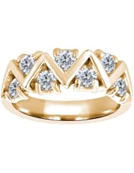 0.84 Ct Round G/H SI2 Diamond 18K Yellow Gold Ring