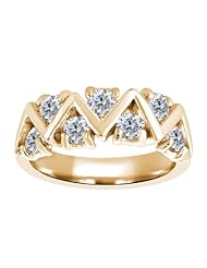 0.84 Ct Round G/H SI2 Diamond 18K Yellow Gold Ring