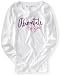 Aeropostale Womens; Juniors Bleach (White) Long Sleeve Script Logo Graphic T Shirt Size Small (S)