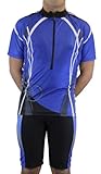 Men's Sublimated Print Race cut Short-Sleeve Biking Cycling Jersey (Blue Design 2, X-Large)