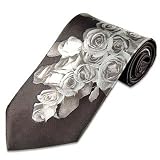 Roberto Cavalli - Roberto Cavalli Gray Roses Printed Silk Tie