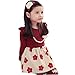PanDaDa Girl Floral Party Dress Princess Ruffled Long Sleeve with Necklace 1-6y