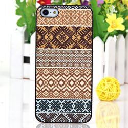 iWaii - Smooth Fit Case for iPhone 5 Case (Aztec Tribal iphone 5 Case Design) - Bleach Aztec Retro Brown Brick Pattern