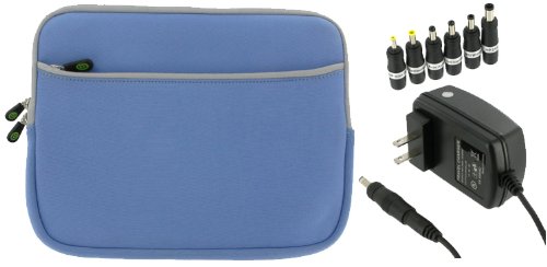 41G%2BGPg0pXL rooCASE 2n1 Asus Eee PC 1005HA MU17 BU 10.1 Inch Royal Blue Netbook Sleeve Case with AC Wall Adapter Charger (Invisible Zipper Dual Pocket   Blue)