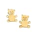 14K Yellow Gold Children's Teddy Bear Earrings