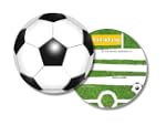 6 runde Einladungskarten * Fussball *...