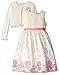 American Princess Girls' Embroidered Sweater Dress with Pink Cardi