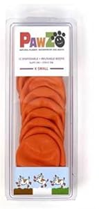 Pawz Orange Water-Proof Dog Boot, X-Small, Up to 2-Inch