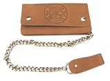 Fire Fighter Biker Wallet with Chain - Brown