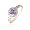 0.65cttw Natural White Diamond (SI Clarity, GH Color) & Amethyst Ring in 14K White Gold.size 4.5