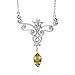 Sterling Silver Celtic Marquise-Shaped Citrine Necklace, 20.5