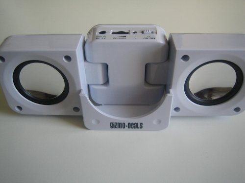 Childrens Toyshop  Electronics : WHITE PORTABLE FOLDING SPEAKERS FOR IPOD VIDEO, CLASSIC, TOUCH, IPHONE NANO (1ST, 2ND, 3RD GENERATION), MINI, SHUFFLE PLUS ALL OTHER MP3 AND MP4 PLAYERS *INCLUDES POWER ADAPTER*