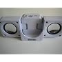 PORTABLE FOLDING SPEAKERS FOR IPOD VIDEO, NANO (1ST 2ND 3RD GENERATION), CLASSIC, MINI, SHUFFLE PLUS ALL OTHER MP3 AND MP4 PLAYERS - WHITE