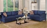 San Mateo Navy Microfiber Sofa Set by Urban Cali