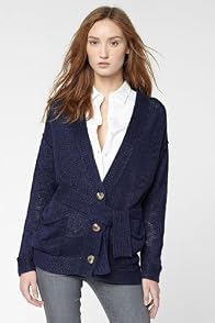 Long Sleeve Linen V-Neck Garment Dyed Cardigan