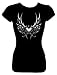 Junior's Silver Gothic Winged Heart Tattoo Art Fashion Top T-Shirts; Juniors Fashion Cut Fitted Black Shirt; Great Gift Ideas for Girls, Misses, Juniors, & Teens (Novelty Items)