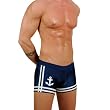 Men's New Sailor Boxer Square Cut Swimsuit by Gary Majdell Sport.