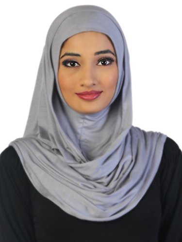 Kashkha Jersey Cotton Ready to Wear Instant Hijab Scarf (Gray)