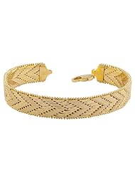 18 Karat Yellow Gold over Sterling Silver Diamond-cut Riccio Bracelet (7.5 Inch)