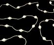Pack of 3 Iridescent Ivory & Gold Beaded Christmas Garlands 27'