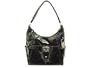 Giani Bernini Glazed Leather "Buckle" Hobo Bag Black
