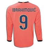 Nike Zlatan Ibrahimovic Barcelona Long Sleeve Away Replica Soccer Jersey 09/10