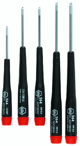 Wiha 26491 5-Piece Ball Metric End Hex Driver Set